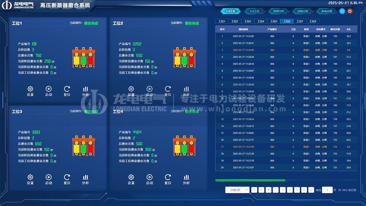 高壓開(kāi)關(guān)磨合測(cè)試臺(tái)-軟件界面 高壓開(kāi)關(guān)磨合測(cè)試臺(tái)-軟件界面